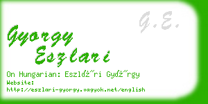 gyorgy eszlari business card